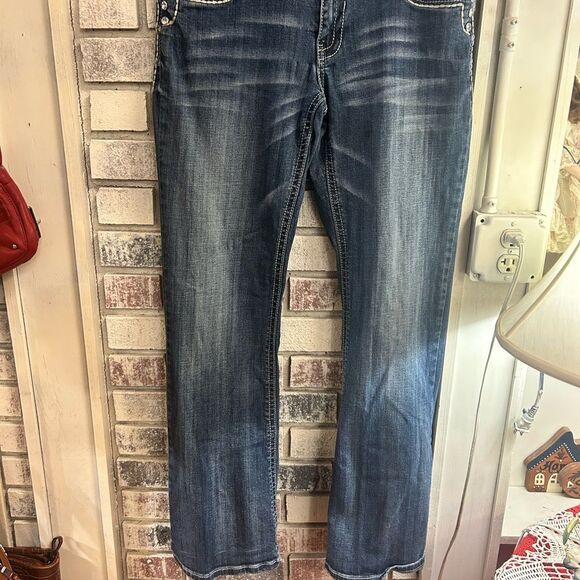 Vanity Ladies Size 30W/33L Blue Jeans - Picture 1 of 8